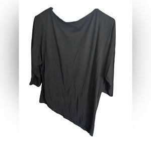 Joan Vass asymmetrical black blouse size XS